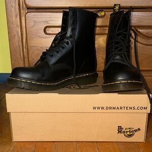 Dr. Martens Black Leather Combat Boots